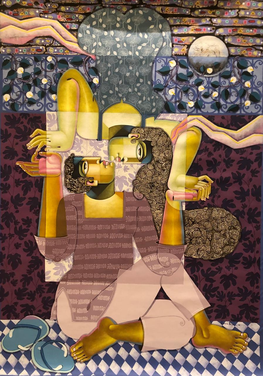 A COUPLE PAINTING ON CANVAS. PERFECT FOR MODERN HOMES